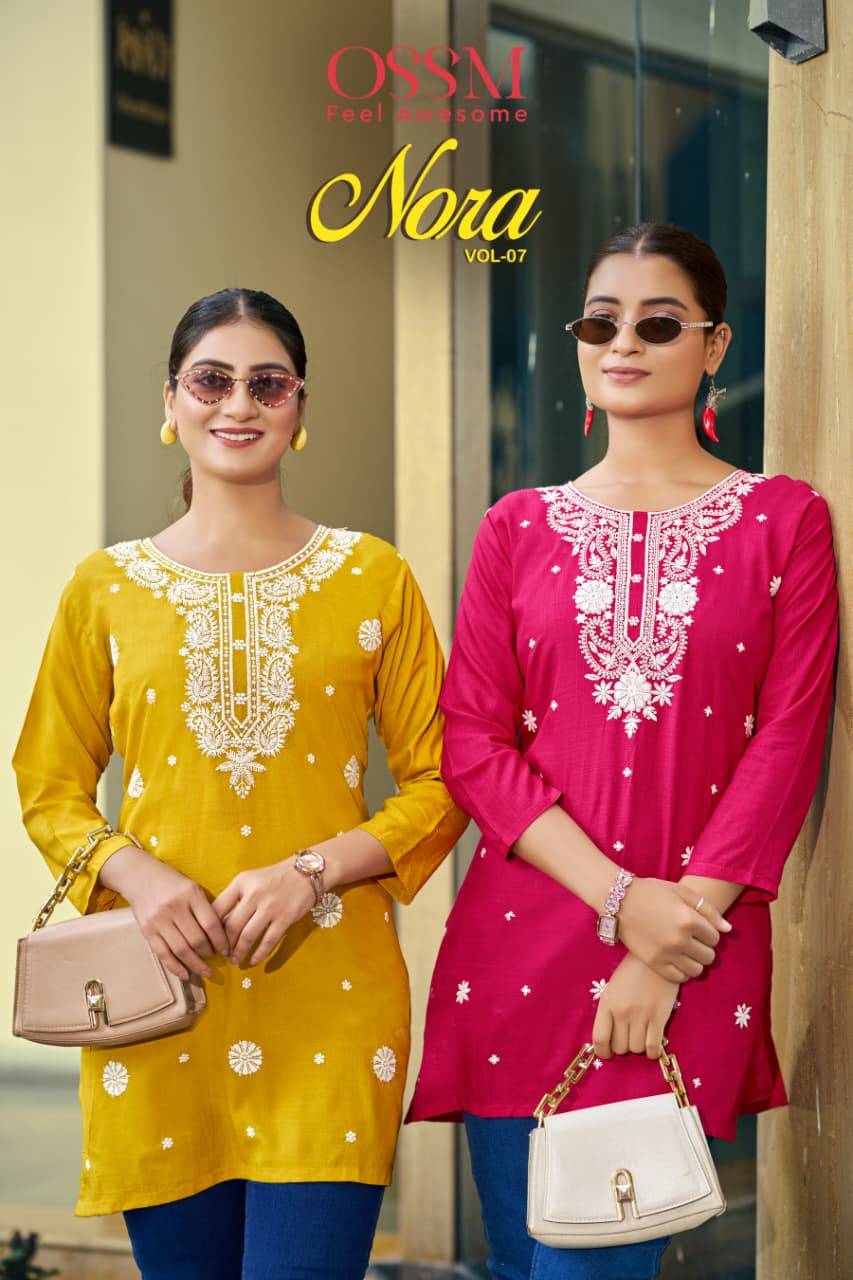 Ossm nora vol 7 fancy top online kurti wholesale